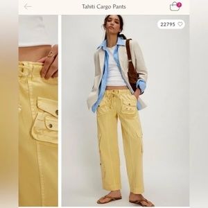 Free People Yellow Cargo Pants